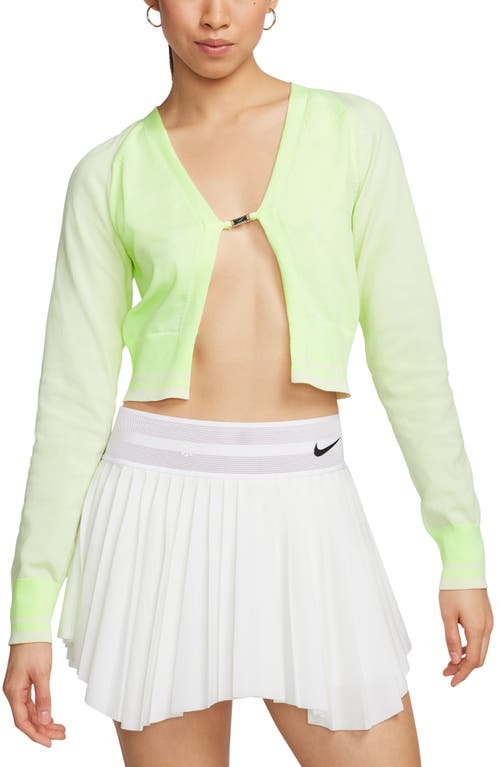Nike Sportswear Crop Cardigan In Barely Volt/sea Glass/ivory
