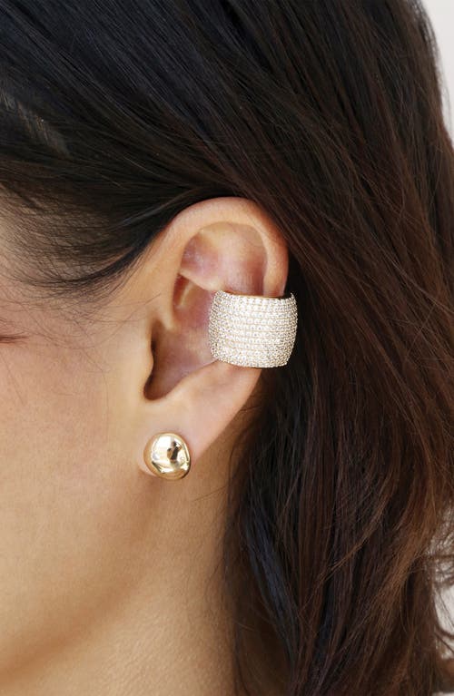 Ettika Plated Crystal Statement Chunky Cuff Earrings In Gold