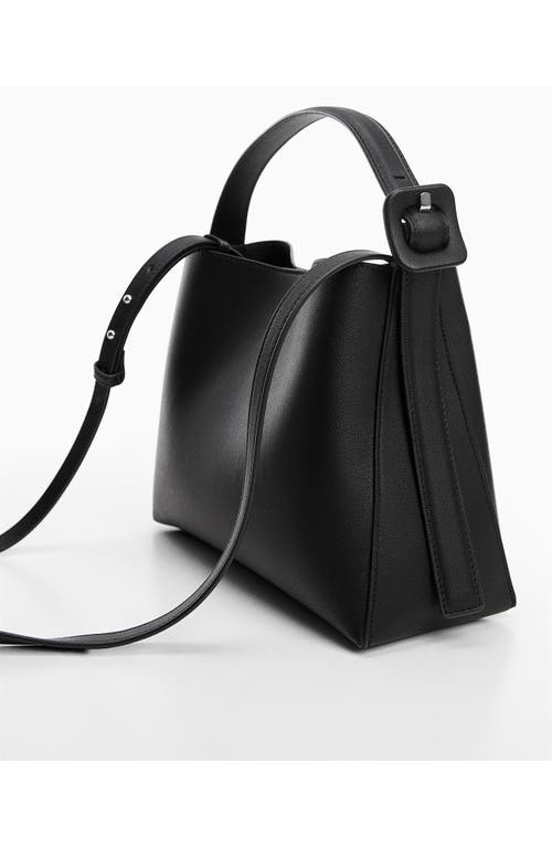 Shop Mango Faux Leather Shopper Tote In Black