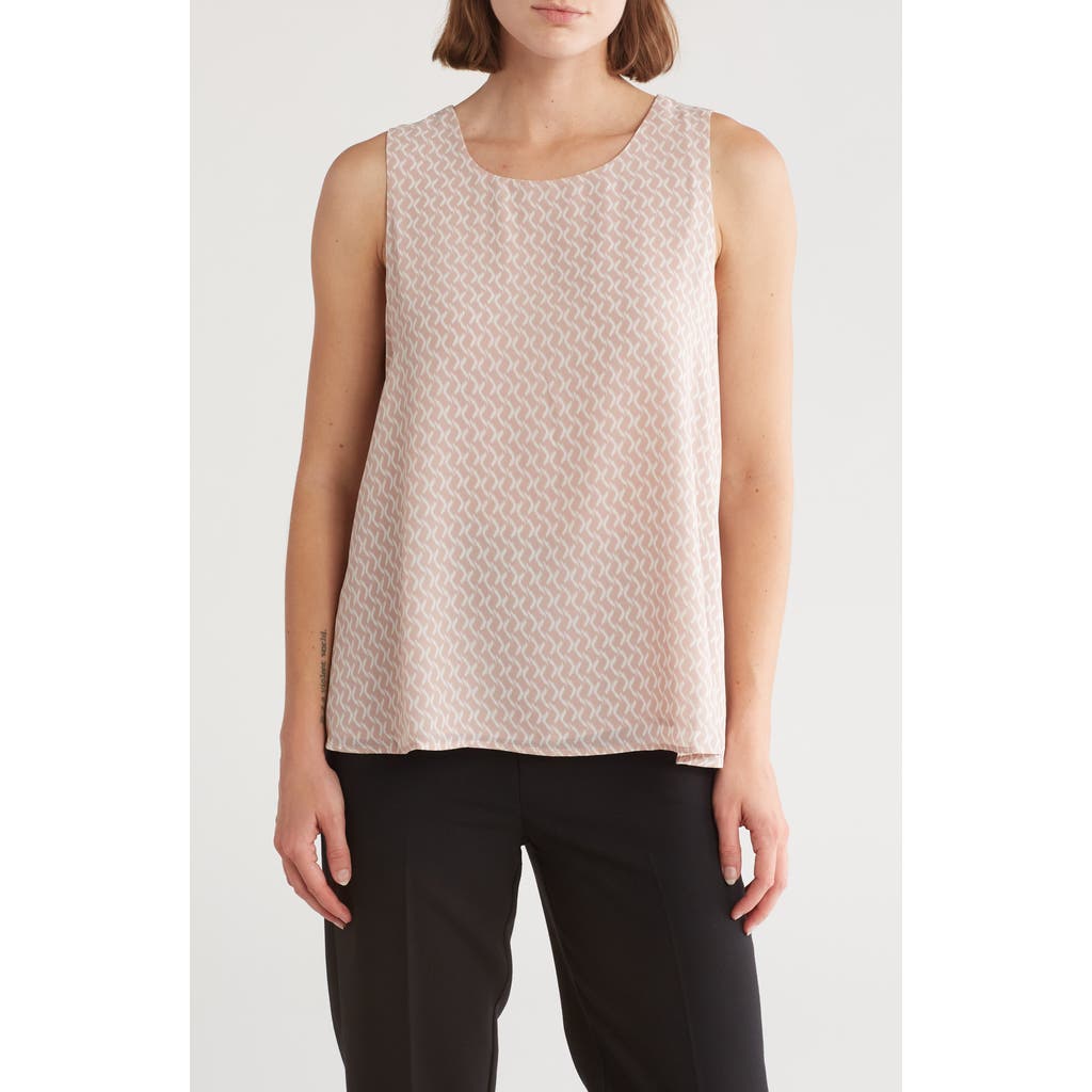 Pleione Double Layer Woven Tank Top In Neutral