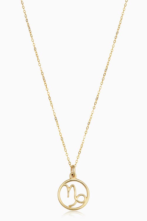 Oradina 14k Gold Zodiac Pendant Necklace In Capricorn