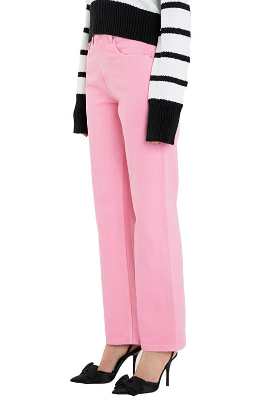 English Factory Wide Leg Jeans In Light Pink