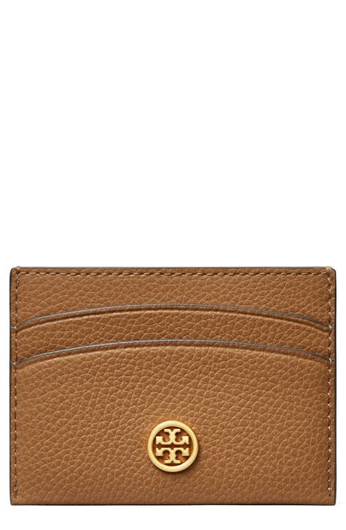 Tory Burch Robinson Pebble Leather Card Case in Tigers Eye at Nordstrom
