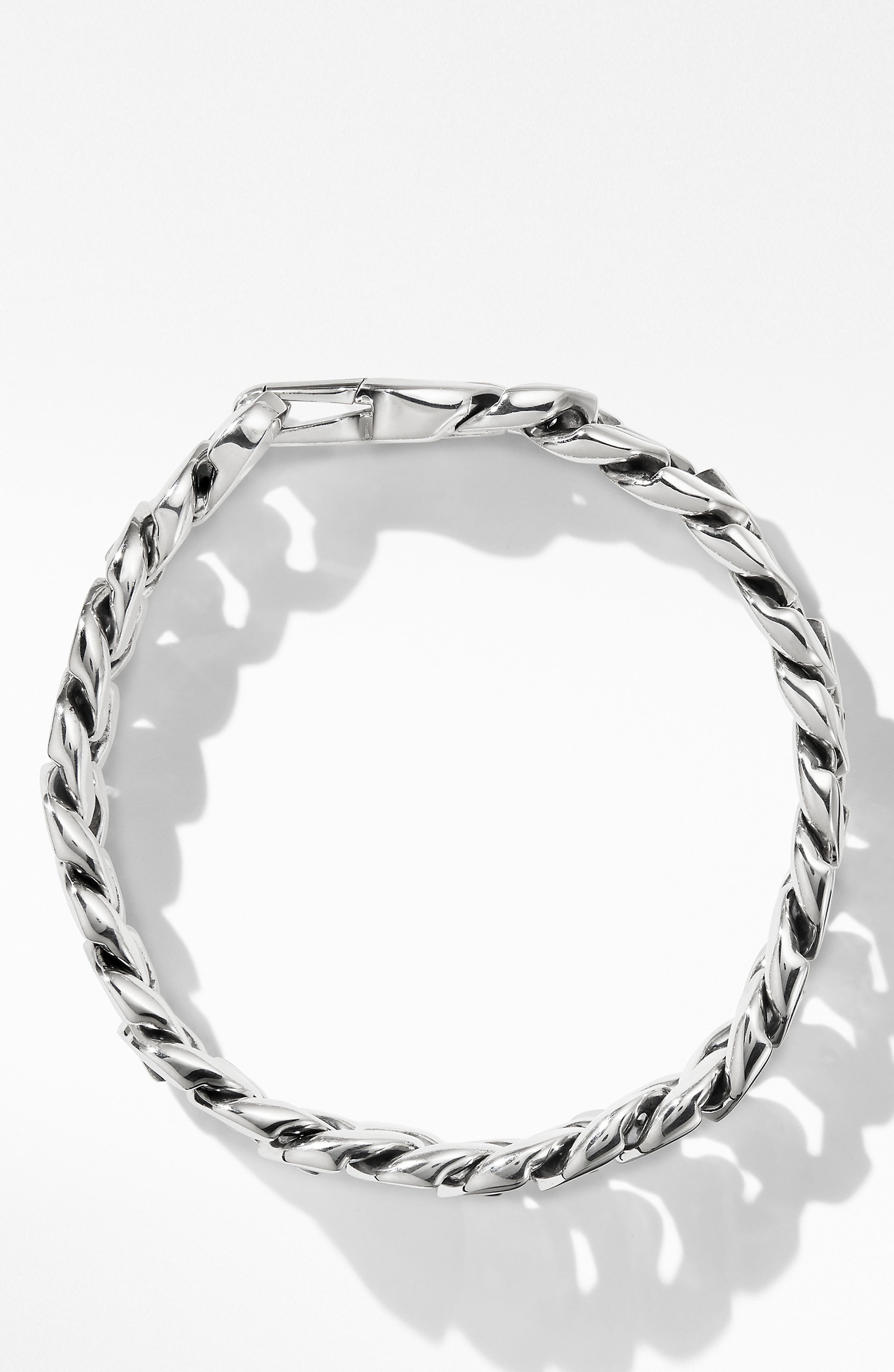 David Yurman Curb Chain Bracelet with Black Diamonds - Black/Silver