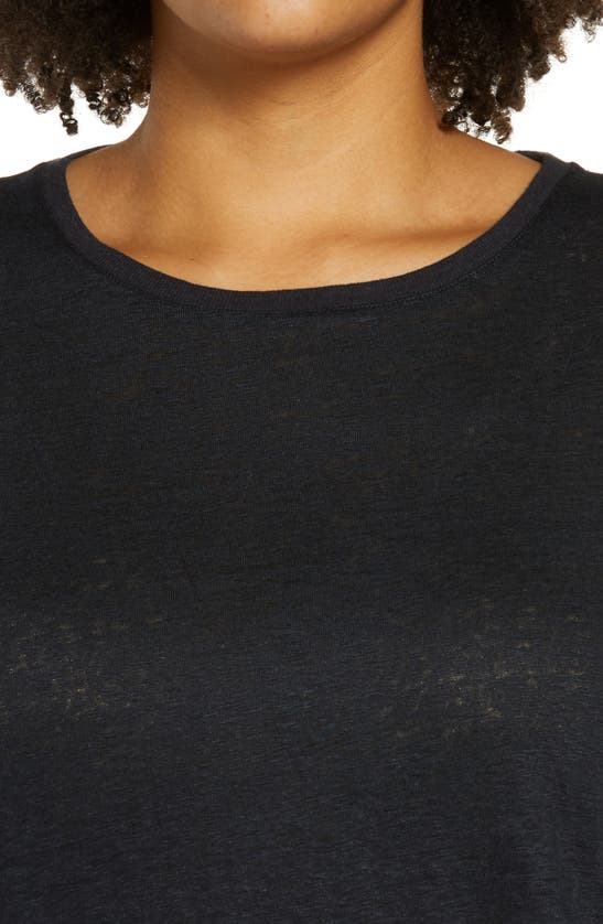 Vince Relaxed Linen Crewneck T-shirt In Coastal