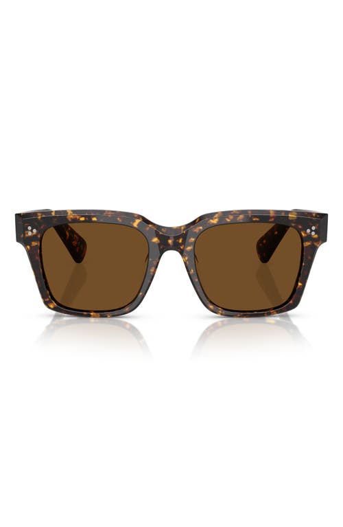 Oliver Peoples 52mm Polarized Pillow Sunglasses In Tortoise