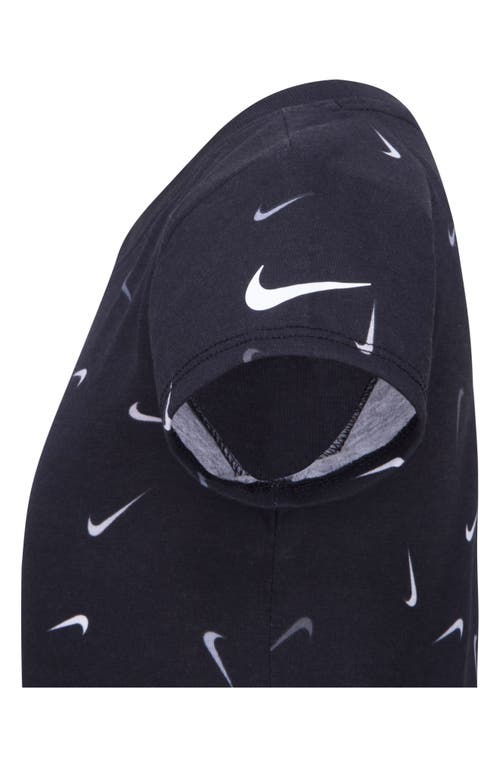 Shop Nike Kids' Swoosh Sportswear Jersey T-shirt Dress In Black