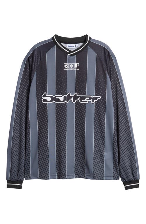 Shop Butter Goods Corrosive Stripe V-neck Jersey In Black