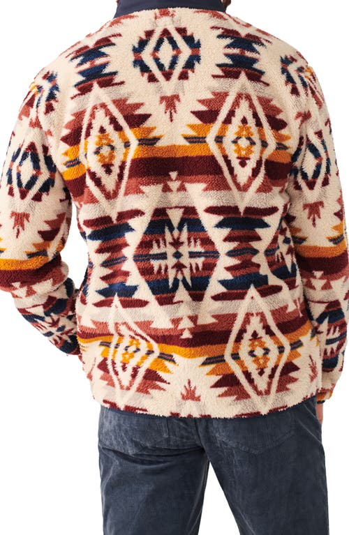 Faherty X Lehi Thundervoice Eagle High Pile Fleece Popover Jacket In Snowy Ridge