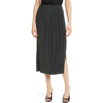 Club Monaco Plisse Midi Skirt, Green