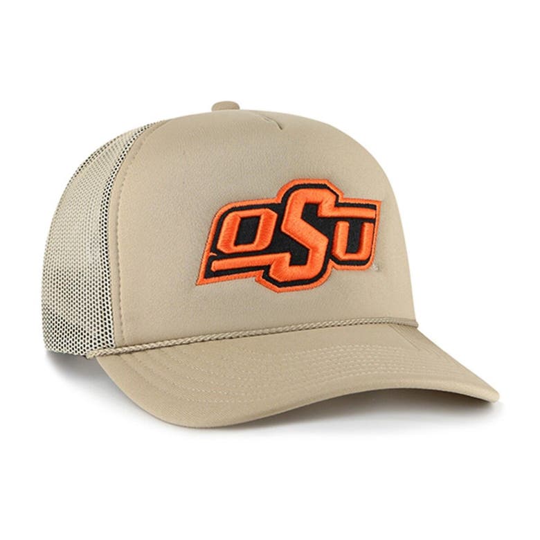 47 ' Khaki Oklahoma State Cowboys Foam Front Mesh Trucker Snapback Hat ...