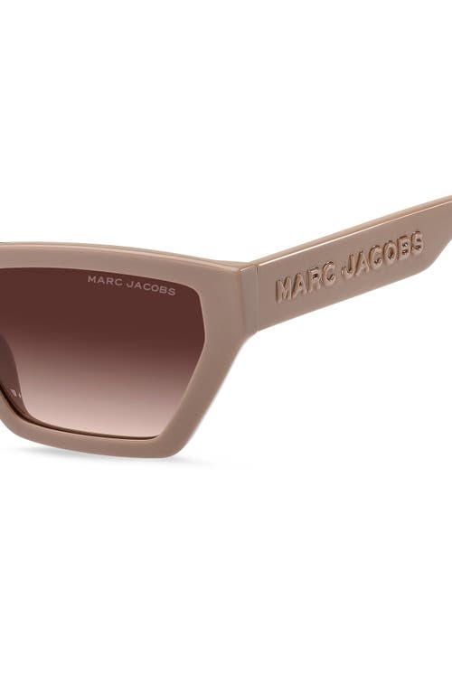 Shop Marc Jacobs 55mm Gradient Cat Eye Sunglasses In Beige/brown Gradient