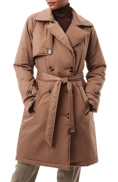 Belted Water Resistant Puffer Trench Coat