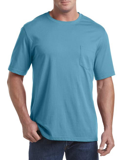 Shop Harbor Bay By Dxl Moisture-wicking Pocket T-shirt In Crystal Teal Heather