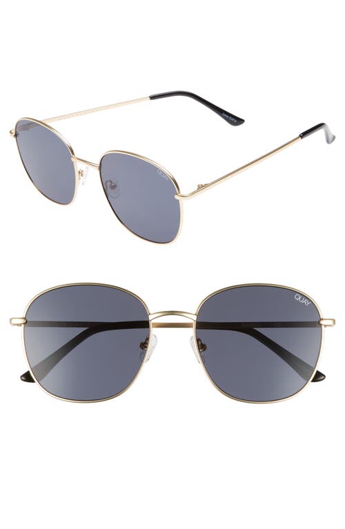 Quay Australia Jezabell 57mm Round Sunglasses in Gold/Smoke at Nordstrom