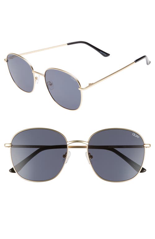 Shop Quay Jezabell 57mm Round Sunglasses In Gold/smoke