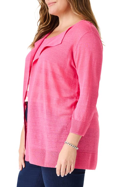 Shop Nic + Zoe Nic+zoe Featherweight Flyaway Cardigan In Wild Pink