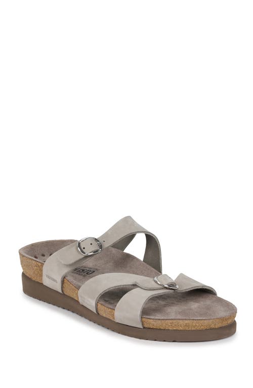 'Hannel' Sandal in Light Grey Nubuck Leather