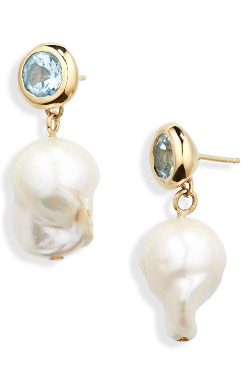 Oh Baroque Pearl Drop Earrings in Topaz
