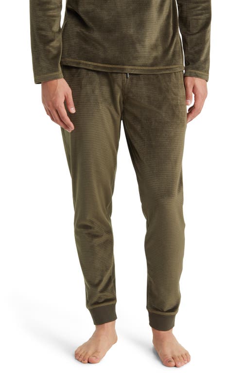 Chainlink Velour Jogger Pajama Pants in Army