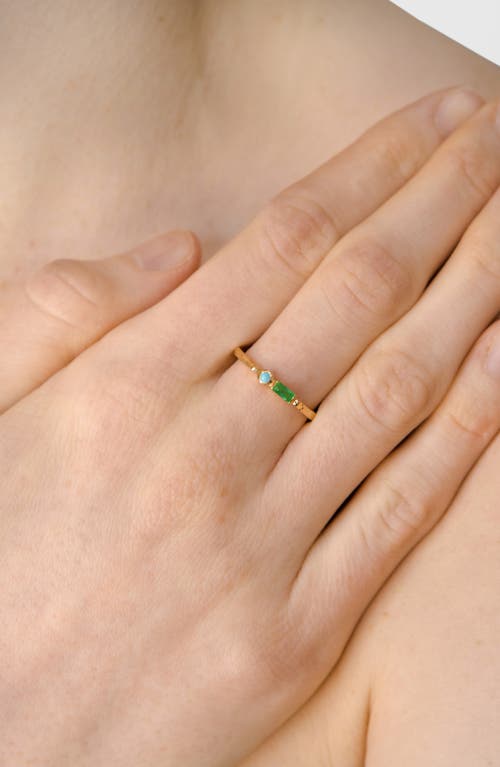 Shop Anzie Cleo Emerald & Turquoise Ring In Silver/green/blue