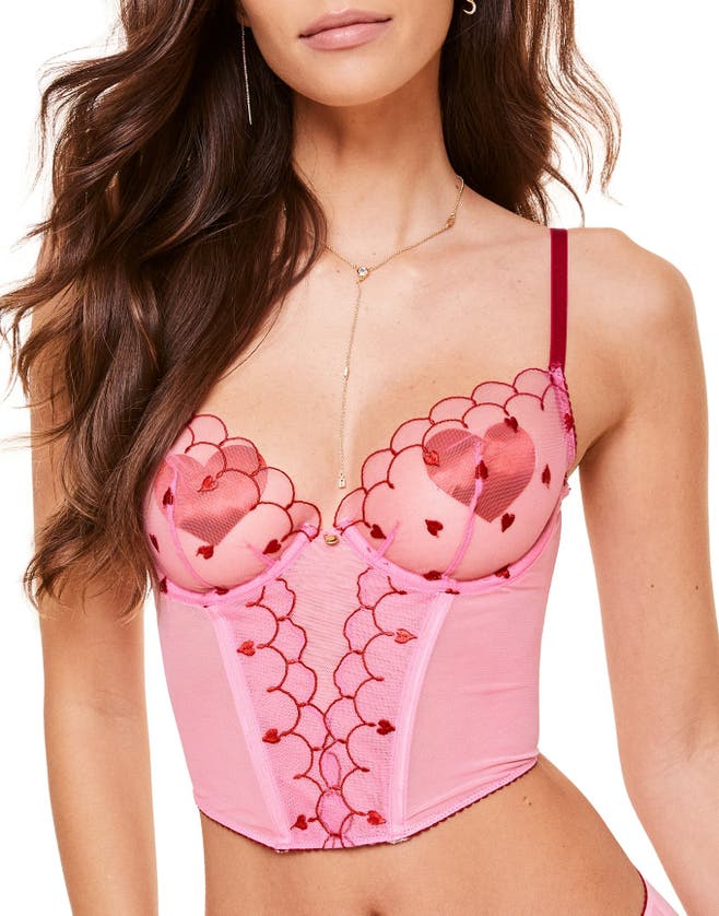Shop Adore Me Caroline Unlined Cropped Bustier In Medium Pink