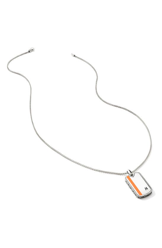 Shop John Hardy Dog Tag Pendant Necklace In Orange