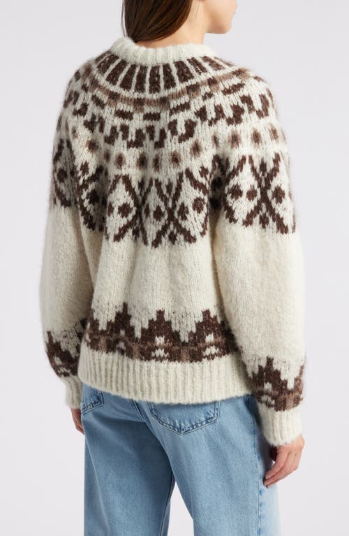 Shop Frame Fair Isle Alpaca Blend Sweater In Cream Multi