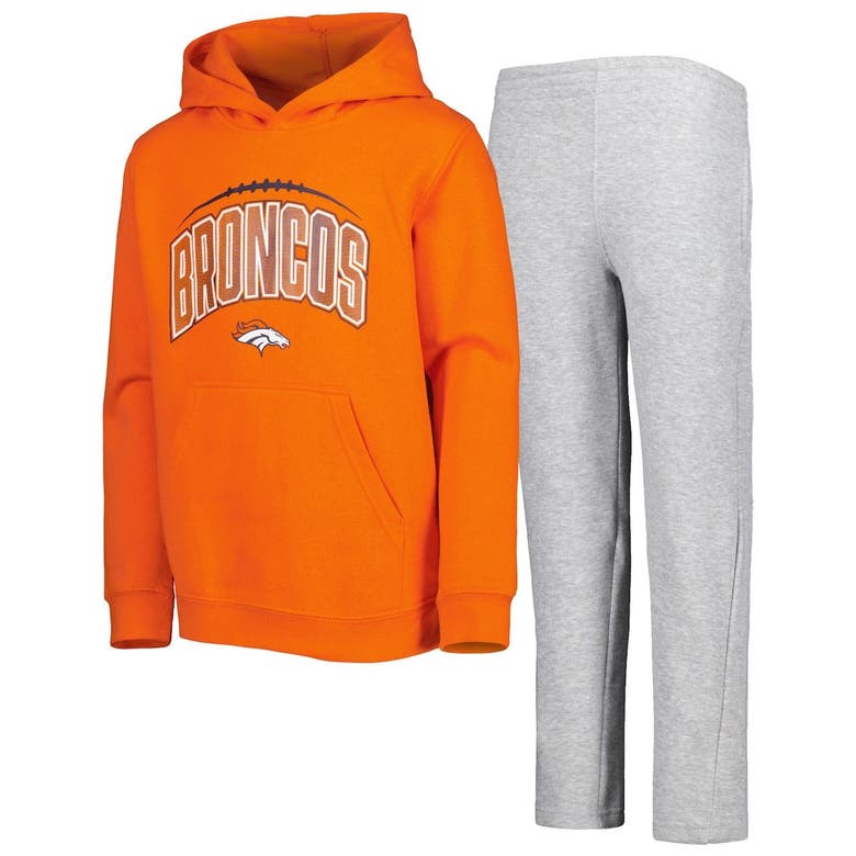 Outerstuff Youth Orange Denver Broncos Colorblock Full-Zip Hoodie Size: Small