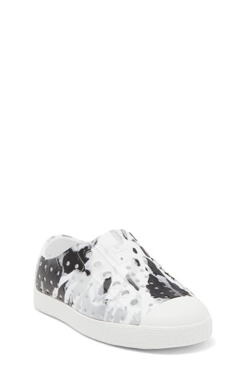 Native Shoes Jefferson Print Slip-On Sneaker in Shell White/Grey Tie Dye