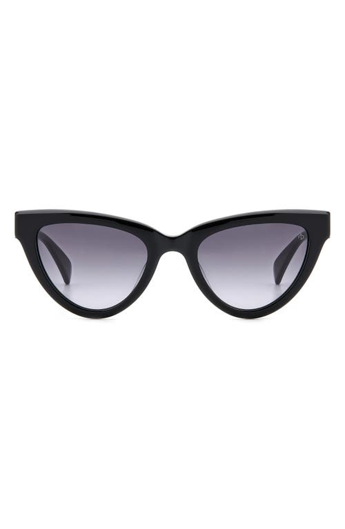 rag & bone 52mm Cat Eye Sunglasses in Black/Grey Shaded at Nordstrom