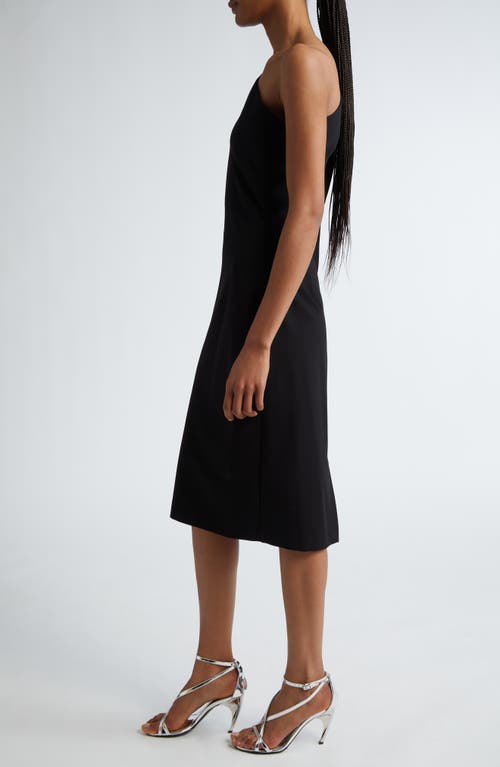 Shop Max Mara Falda One-shoulder Knit Dress In Black