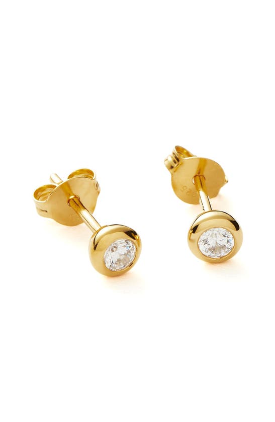 Missoma Cubic Zirconia Bezel Stud Earrings In Gold