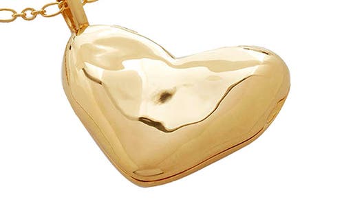 Monica Vinader Heart Locket Pendant Necklace In 18ct Gold Vermeil/ss