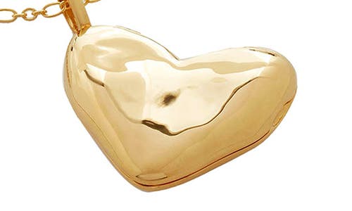 Shop Monica Vinader Heart Locket Pendant Necklace In 18ct Gold Vermeil/ss