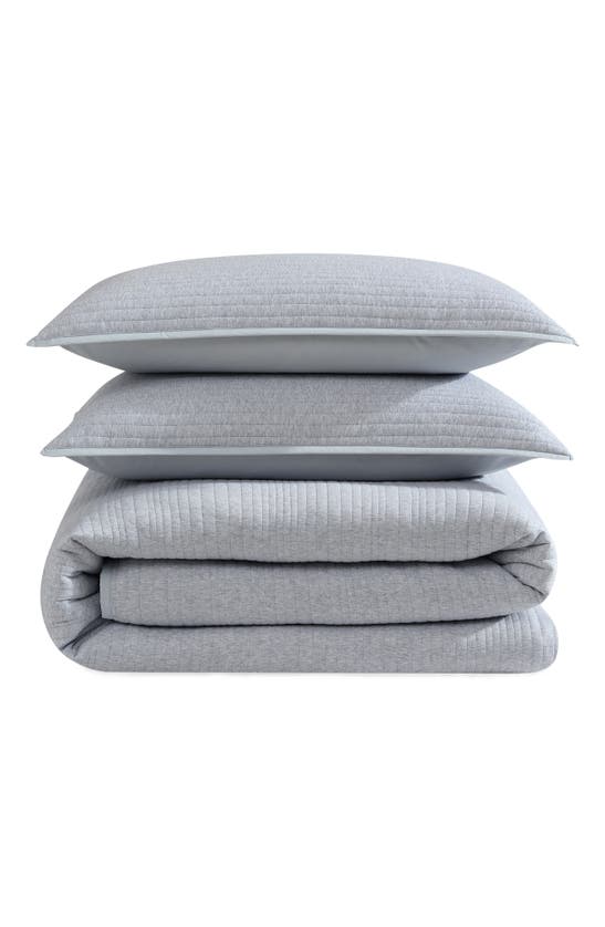 Calvin Klein Modern Ribbed Jersey 3 Piece Duvet Cover Set, King In Blue