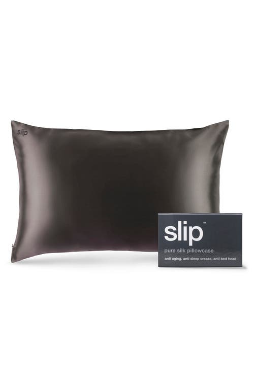 slip Pure Silk Pillowcase in Charcoal at Nordstrom