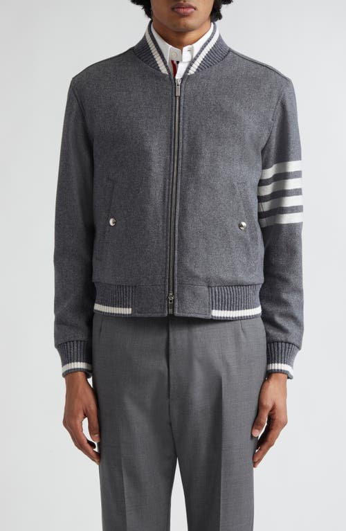 Wool & Cashmere Bomber Jacket in Medium Grey
