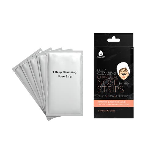 Pursonic 6 Pack Deep Cleansing Charcoal Nose Pore Strip In Black
