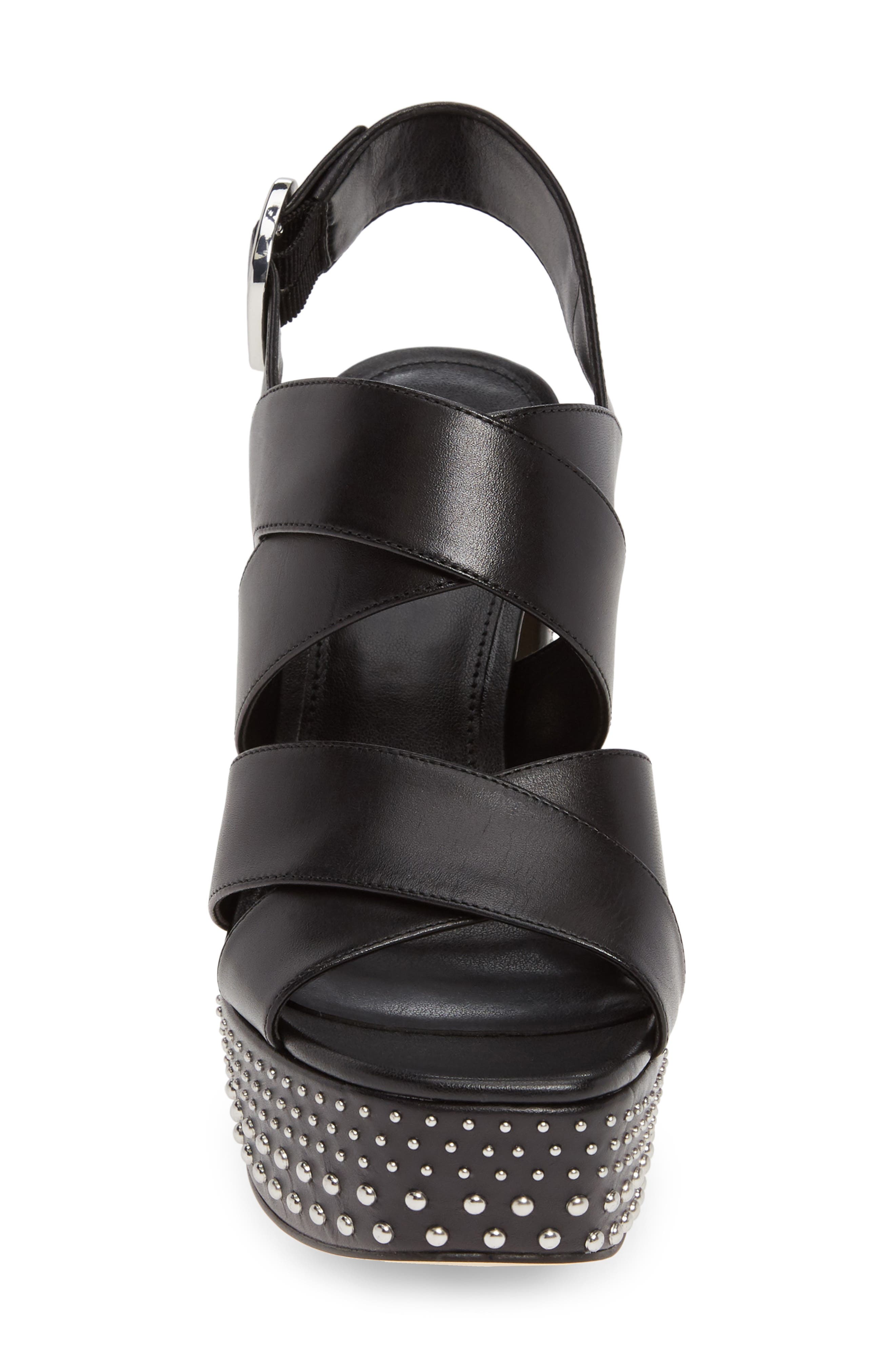mila studded leather platform sandal