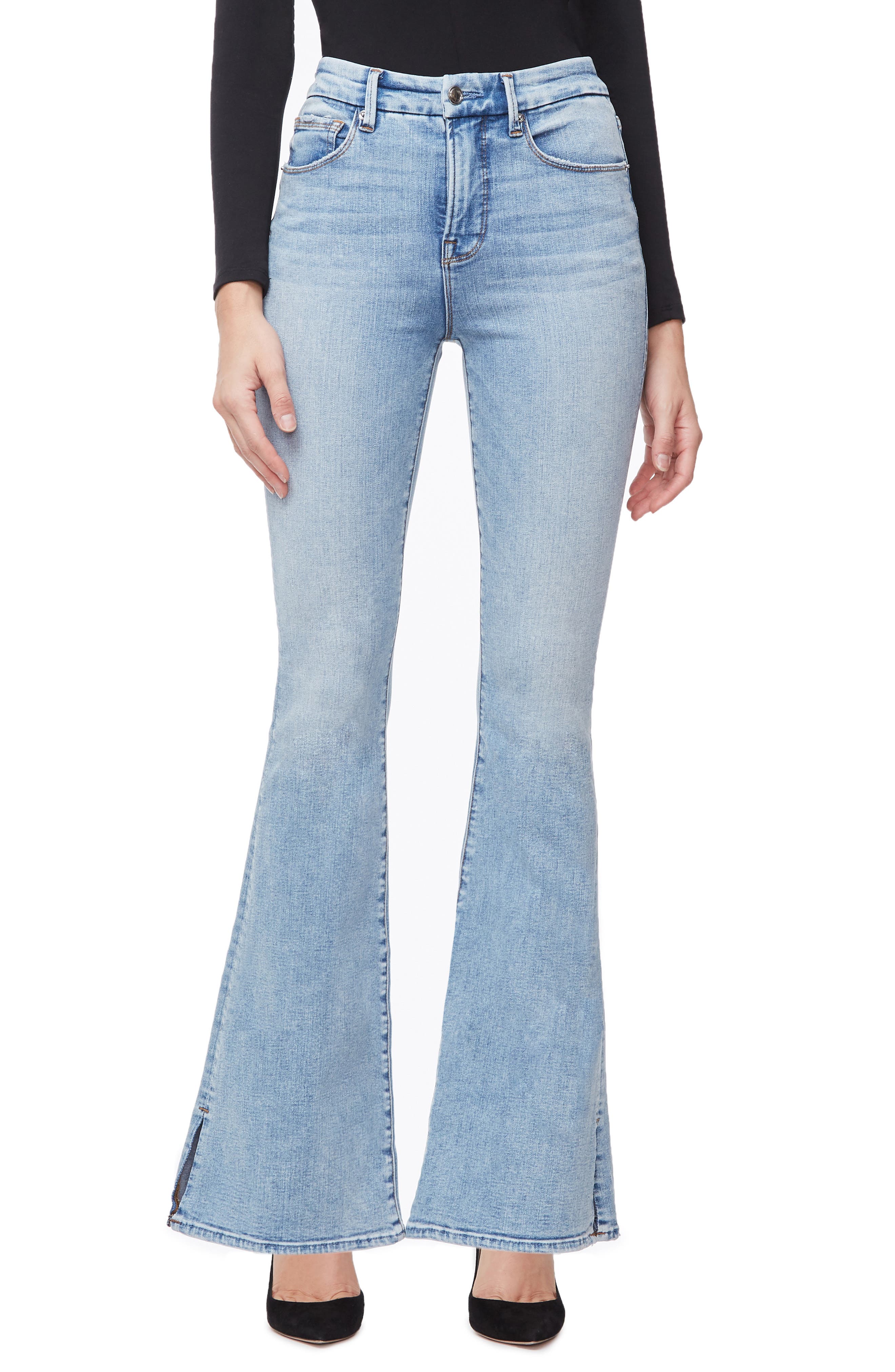 Good American Good Flare Jeans (Regular & Plus Size) Nordstrom