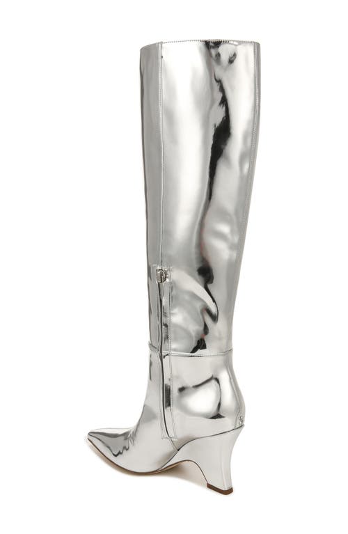 Sam Edelman Vance Pointed Toe Knee High Boot In Soft Silver