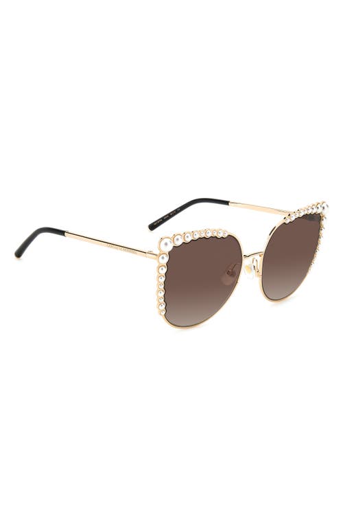 Shop Carolina Herrera 58mm Cat Eye Sunglasses In Rose Gold/brown Gradient