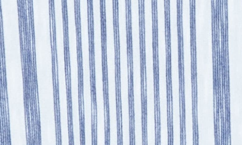 Shop Max Studio Side Tie Crinkle Knit Top In Indigo Stripe