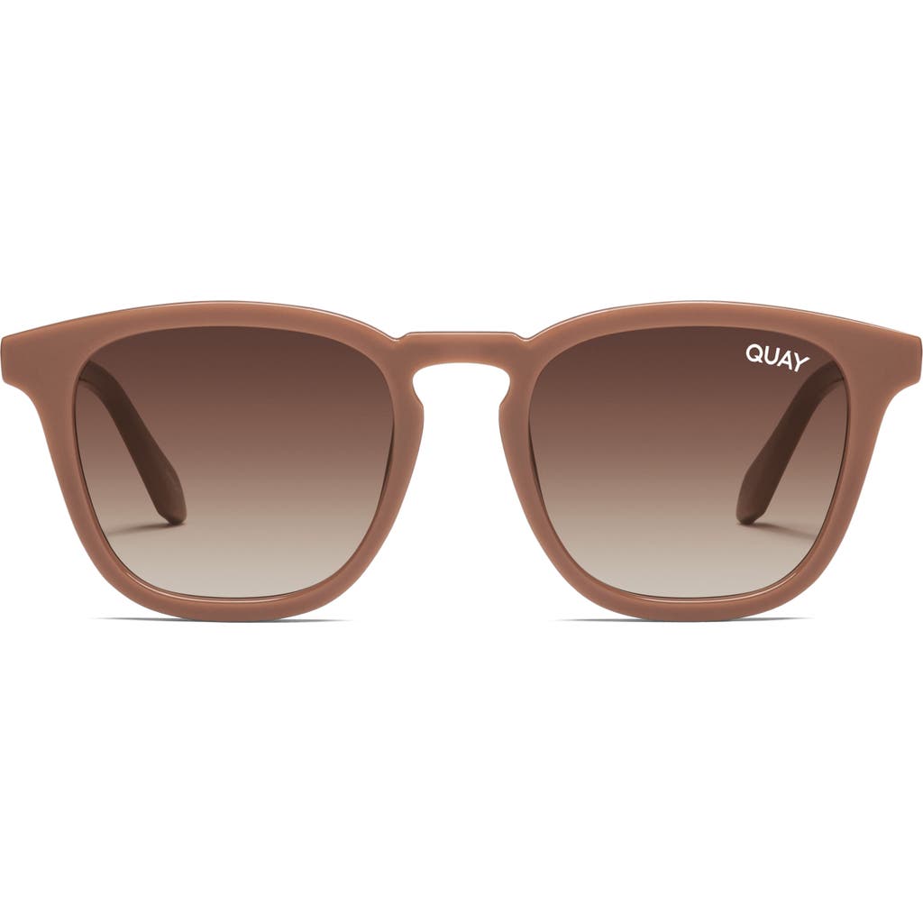 Quay Australia Jackpot 50mm Gradient Small Round Sunglasses In Doe/brown