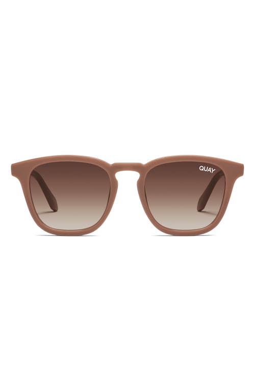 Shop Quay Australia Jackpot 50mm Gradient Small Round Sunglasses In Doe/brown