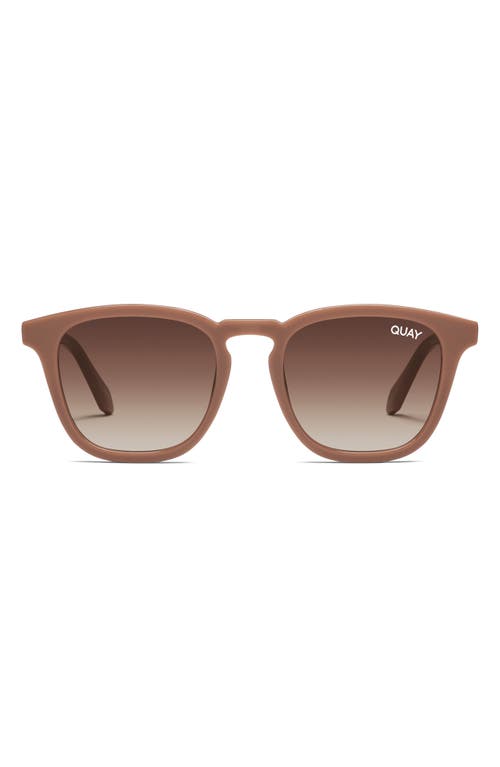 Shop Quay Jackpot 50mm Gradient Small Round Sunglasses In Doe/brown