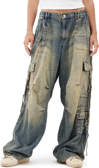 Strappy Baggy Cargo Jeans