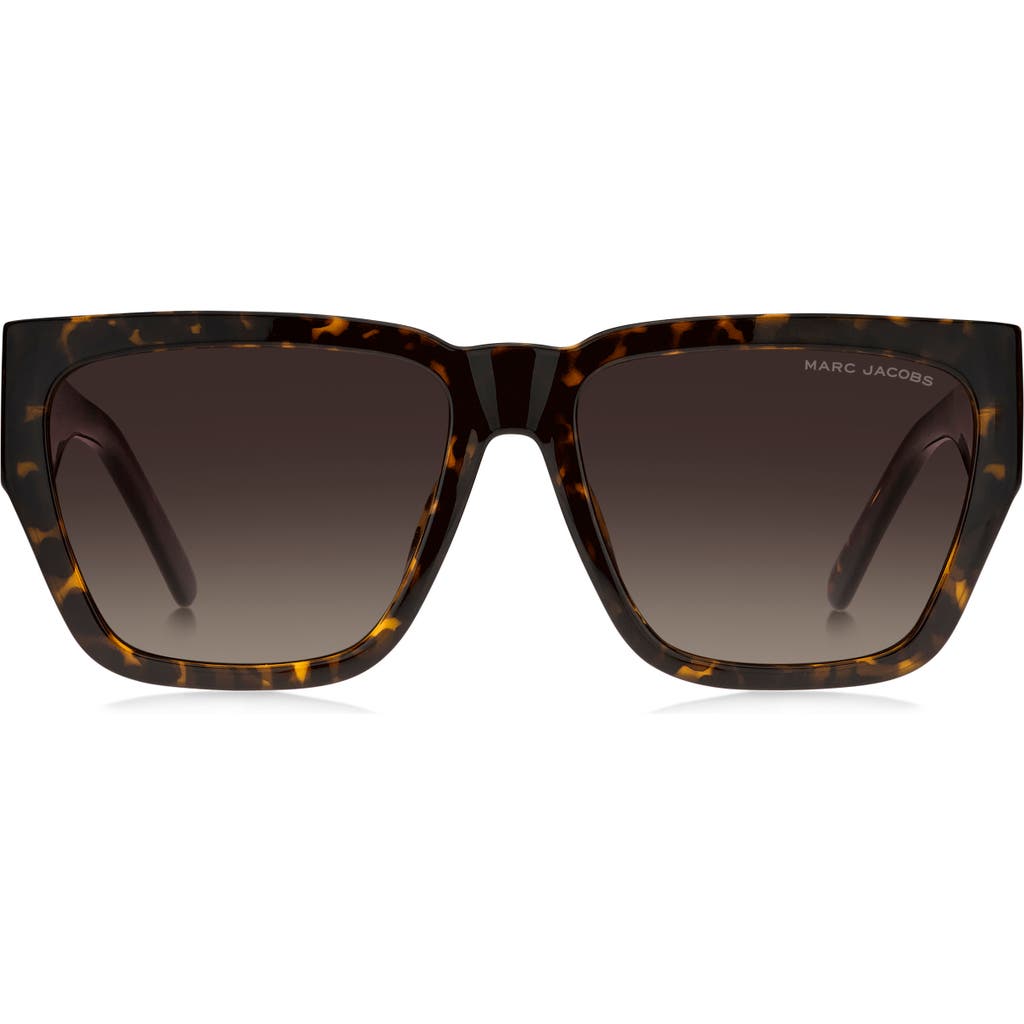 Shop Marc Jacobs 57mm Gradient Square Sunglasses In Havana/brown Gradient