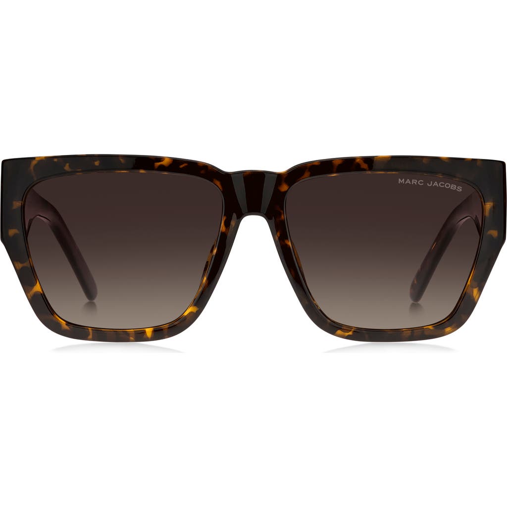 Marc Jacobs 57mm Gradient Square Sunglasses In Havana/brown Gradient
